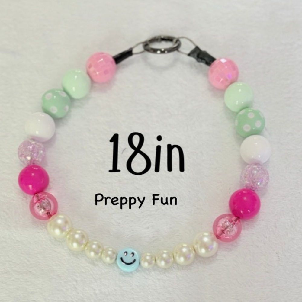 Beaded Dog or Pet Collar Necklace with Easy Spring Clasp! Fun, Cute, Pretty!